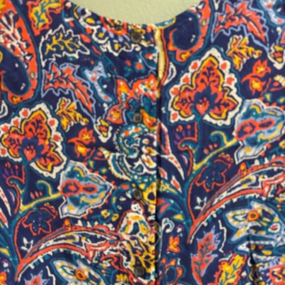 J. McLaughlin Womens Top Size S Modal Silk Floral Paisley Fairy Boho Peasant - Picture 4 of 11